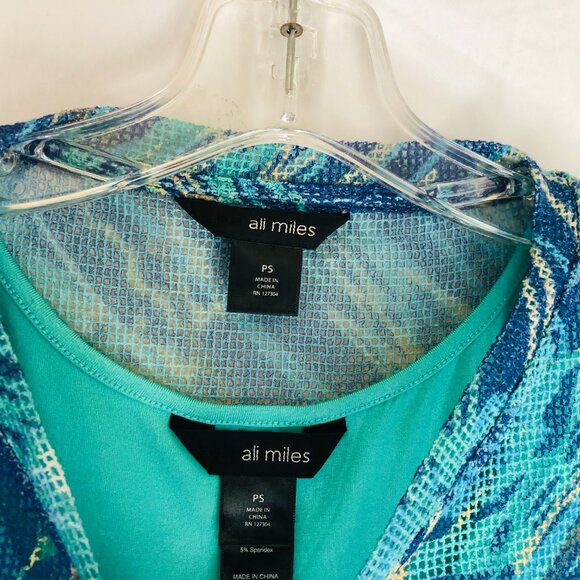 Ali Miles Women's Size PS Petite Small Sheer Knit Floral Top With Tank - Picture 6 of 6